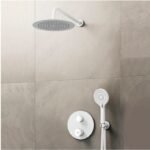 Conjunto para ducha empotrado termostático ROUND BLANCO
