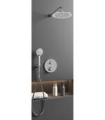 Conjunto para ducha empotrado termostático ROUND CROMO - Imagen 2