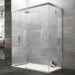 Mampara angular fijo + corredera + 2 puertas plegables TANDEM