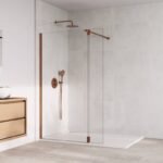 Mampara cristal Fijo + Abatible SCREEN COBRE BISAGRA