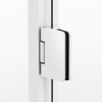 Mampara ducha 1 puerta abatible GLASS bisagra perfil con cierre perfil blanco - Imagen 2