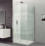 Mampara ducha Angular 2 puertas abatibles OPEN - Imagen 2