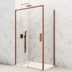 Mampara ducha angular fijo + corredera+ lateral fijo TWENTY COBRE