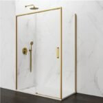 Mampara ducha angular fijo + corredera+ lateral fijo TWENTY ORO