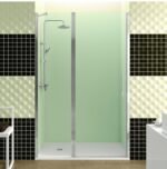 Mampara ducha Frontal 1 Fijo + puerta Abatible con cierre perfil imán CLOSE