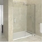 Mampara acero inoxidable fijo + corredera MOVING