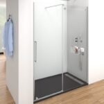 Mampara ducha INOX 1 fijo + 1 corredera VETRUM