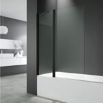Mampara fijo + abatible bañera OPEN 2 Negra