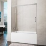 Mampara Frontal de bañera 1 Fijo + 1 Corredera BASIC NÍQUEL
