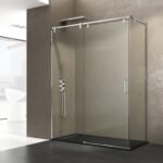 Mampara INOX fijo + corredera + lateral fijo FUTURA