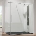 Mampara ducha INOX frontal fijo + corredera + lateral fijo VETRUM - Imagen 2