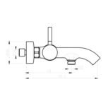 Grifo monomando para bañera SIRIO titanio - Imagen 2