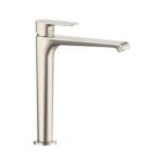 Grifo monomando lavabo caño alto FIORE níquel PVD cepillado