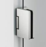 Mampara ducha 1 puerta abatible GLASS bisagra cierre perfil Níquel - Imagen 2