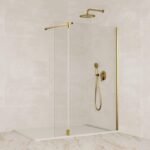 Mampara cristal Fijo + Abatible SCREEN ORO BISAGRA