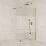 Mampara cristal Fijo + Abatible SCREEN ORO BISAGRA - Imagen 2