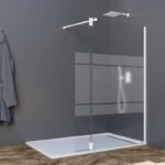 Mampara cristal Fijo + Abatible SCREEN MOVING BLANCA BISAGRA - Imagen 2