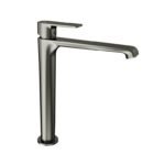 Grifo monomando lavabo caño alto FIORE titanio PVD cepillado