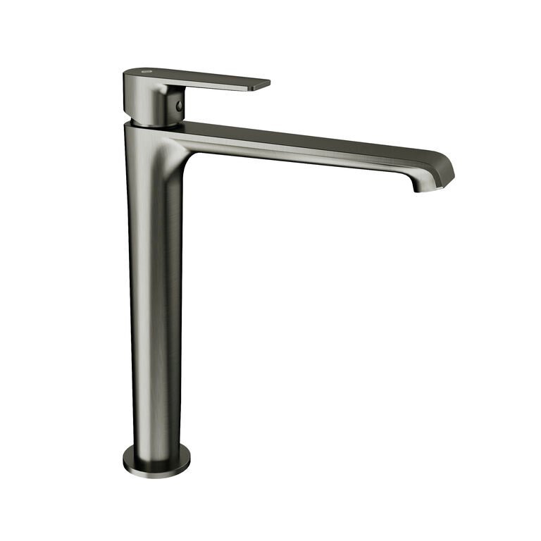 titanio.jpg Grifo monomando lavabo caño alto FIORE titanio PVD cepillado - Imagen 1