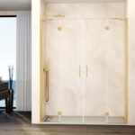 Mampara ducha frontal Fijo + 2 puertas abatibles + fijo GLASS Combi Goro