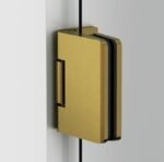Mampara ducha 1 puerta abatible GLASS bisagra cierre perfil Oro - Imagen 2
