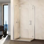 Mampara ducha angular fijo + 2 puertas abatibles + fijo GLASS Combi H